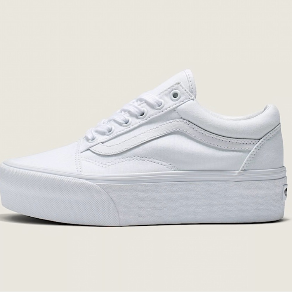 Vans Women's All-White Platform Sneakers